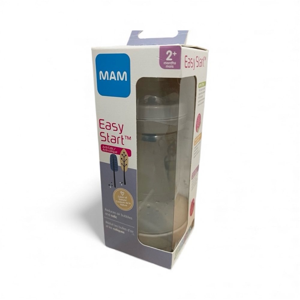 MAM Easy Start Anti-Colic Baby Bottle | 260 mL / 9 oz | Grey | NWT | 2+ Months